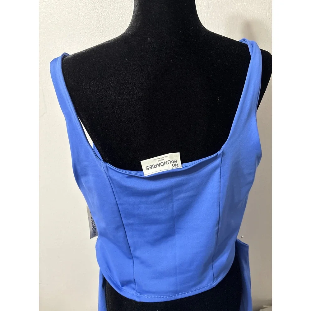 No Boundaries Womens Active Skort Set Rally Blue Corset Top XXL 20 NB25100162888